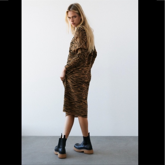 ZARA JACQUARD FINE KNIT DRESS | SIZE: M | NWT - Picture 6 of 11